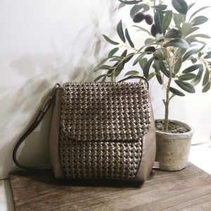 Liz Claiborne Basketweave Metallic Shoulder Bag